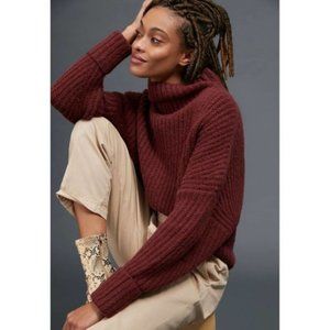 NWT Anthropologie Maeve Athena Cowl Neck Sweater XS Wine